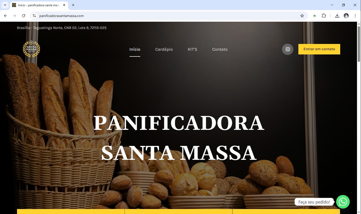 Panificadora Santa Massa — Site Institucional